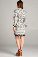 All Out Taupe Floral Wrap Mini Dress