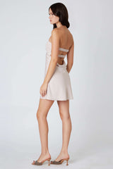 Gia Prosecco Satin Strapless Mini Dress