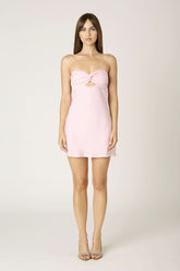 Gia Light Pink Satin Strapless Mini Dress