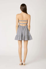 Argie Black Gingham Strapless Romper