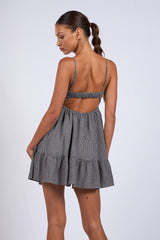 Gracie Black Gingham Cami Mini Dress