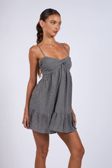 Gracie Black Gingham Cami Mini Dress