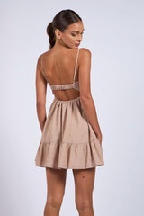 Gracie Brown Gingham Cami Mini Dress