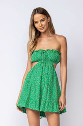 Rachel Green Floral Print Strapless Mini Dress