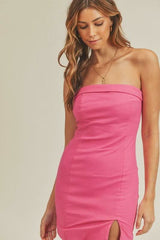 On My Mind Hot Pink Strapless Mini Dress
