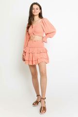 Give Me Fever Peach Sunset Two-Piece Dress