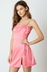 Sultry Mood Pink Satin Mini Dress