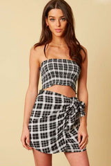 Tatum Black Plaid Two-Piece Mini Dress