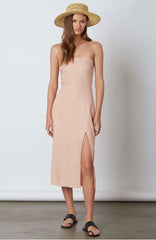Bridget Blush Pink Strapless Midi Dress
