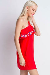Southern Bud One-Shoulder Ruffle Mini Dress