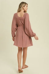 Much Love Red Balloon Sleeve Mini Dress