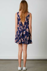 Jemima Navy Floral Swing Dress