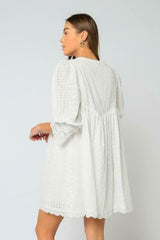 Edwina White Eyelet Shift Dress
