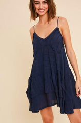 Cara Navy Swing Dress