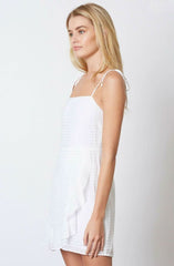 Ellie White Ruffled Cami Mini Dress