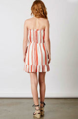 Margarita Terra-Cotta Striped Blouson Dress
