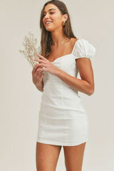 Athena White Cap Sleeve Bodycon Mini Dress