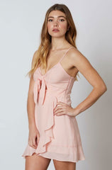 Tessa Blush Tie-Front Mini Dress