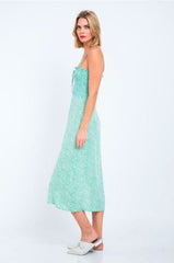 Jessica Spring Green and White Print Midi Dress