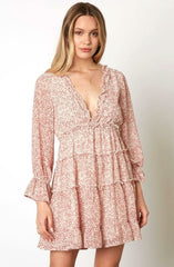 Blossom Vibes Brick Red Floral Mini Dress