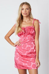 Newest Obsession Fuchsia Pink Floral Print Mini Dress