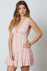 Sadie Blush Boho Print Mini Dress