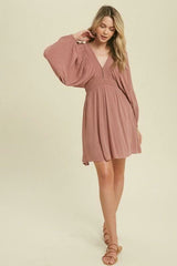 Much Love Red Balloon Sleeve Mini Dress