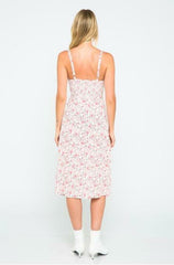 Buttercup Bouquet White Floral Double Tie-Front Sleeveless Dress