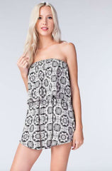 Mandala Black and Ivory Print Skort Dress