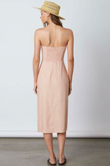 Bridget Blush Pink Strapless Midi Dress