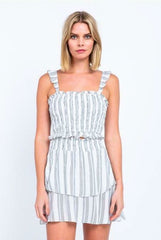 Gina White Striped Two-Piece Dress