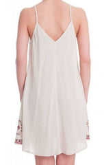 Heart of Mine Taupe Embroidered Lace-Up Coverup Dress