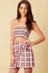 Tatum Red Plaid Two-Piece Mini Dress