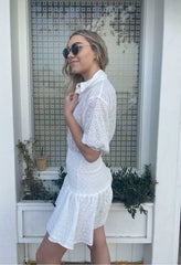 Blair White Eyelet Mini Dress