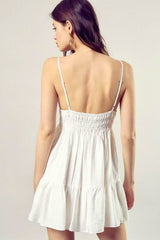 Always Graceful White Ruffled Mini Dress