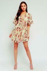 Jess Wild Botanical Floral Print Ruffle Dress