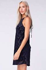 Demi Navy Burnout Velvet Shift Dress