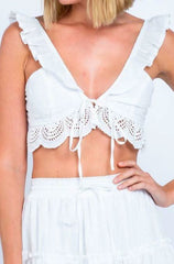 Mykonos Bay White Eyelet Two-Piece Dress