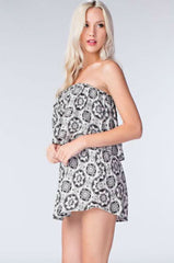 Mandala Black and Ivory Print Skort Dress