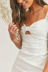 Athena White Cap Sleeve Bodycon Mini Dress