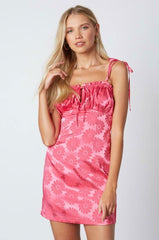 Newest Obsession Fuchsia Pink Floral Print Mini Dress