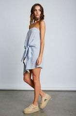 Ciara Chambray Strapless Coverup Dress