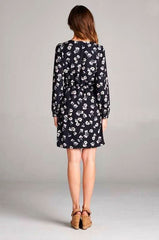 Sonoma Navy Floral Print Wrap Dress