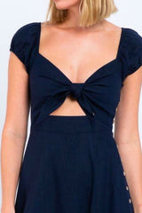 Astwood Cove Navy Off-the-Shoulder Midi Dress