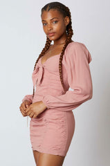 Out Together Dusty Pink Long Sleeve Mini Dress