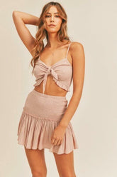 Santorini Blush Pink Mini Dress Set