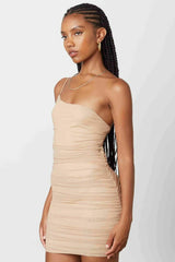 Krista Tan One Shoulder Bodycon Dress