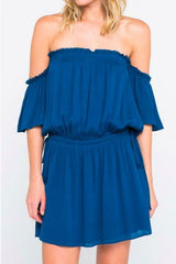 Frankie Says Aegean Blue Off-the-Shoulder Mini Dress