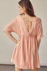 Antonia Coral Cloud Mini Dress