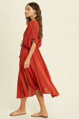 Truly Perfect Brick Red Midi Dress